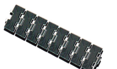chaînes de surface plane d'acier inoxydable de chaînes de convoyeur de surface plane avec les chaînes supérieures de frottement de lamelle en caoutchouc de dessus