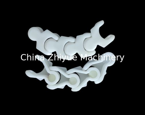 Chaînes de convoyeurs à caisses 1700 TAB à côtés droits et à rouleaux de maintien, conçues pour les applications de convoyeurs à courbes et serpentins